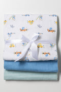 Dino 3 Pack Receiver Blanket Blue
