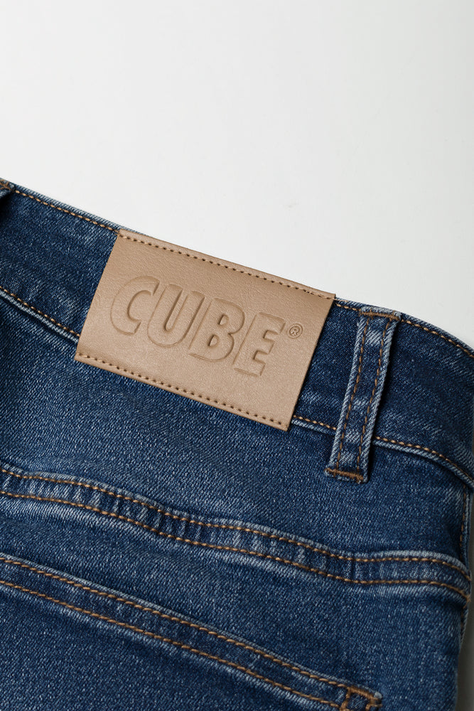 Rip And Repair Skinny Denim Jean Dark Blue (2)