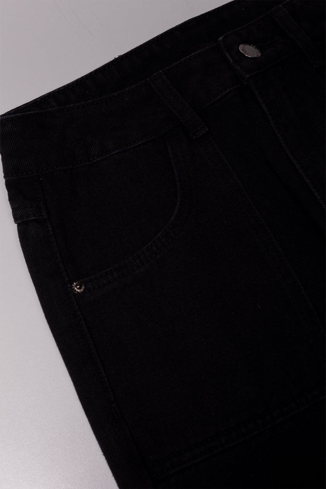 Multi Zip Cargo Denim Jeans Black (1)