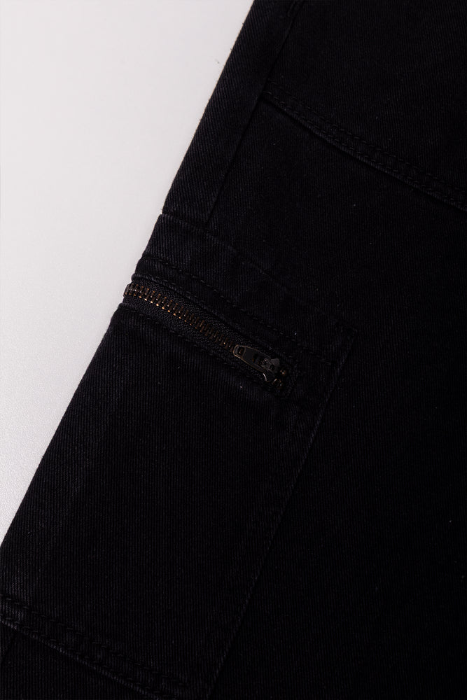 Multi Zip Cargo Denim Jeans Black (2)
