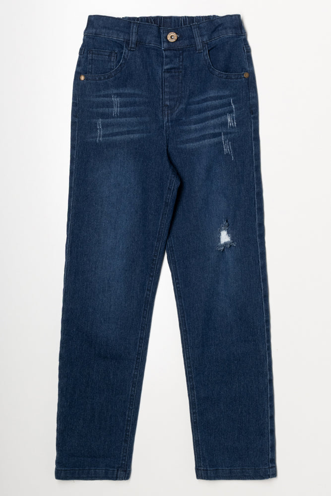 Rip And Repair Skinny Denim Jean Blue