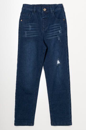 Rip And Repair Skinny Denim Jean Blue
