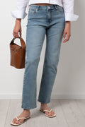 High Rise Slim Leg Denim Jeans Blue (1)