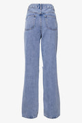 Ripped Straight Leg Denim Jeans Blue (1)