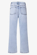 Straight Leg Denim Jean With Side Slit Light Blue (1)