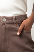 Straight Leg Denim Jeans Brown (1)
