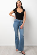 Flare Leg Denim Jeans Blue
