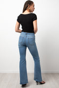 Flare Leg Denim Jeans Blue (3)