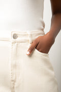 Straight Leg Denim Jeans Cream (1)