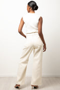 Straight Leg Denim Jeans Cream (3)