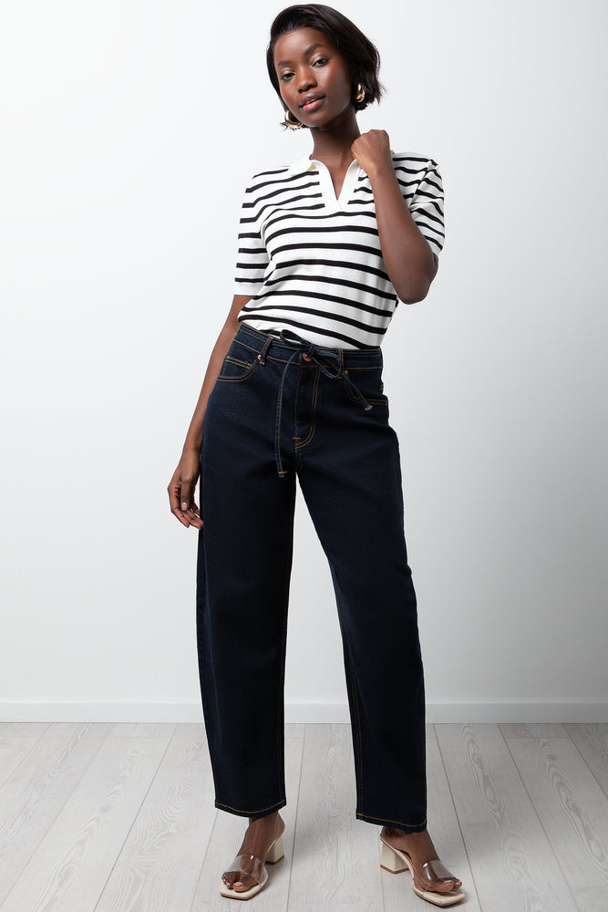 Barrel Leg Jean Dark Blue