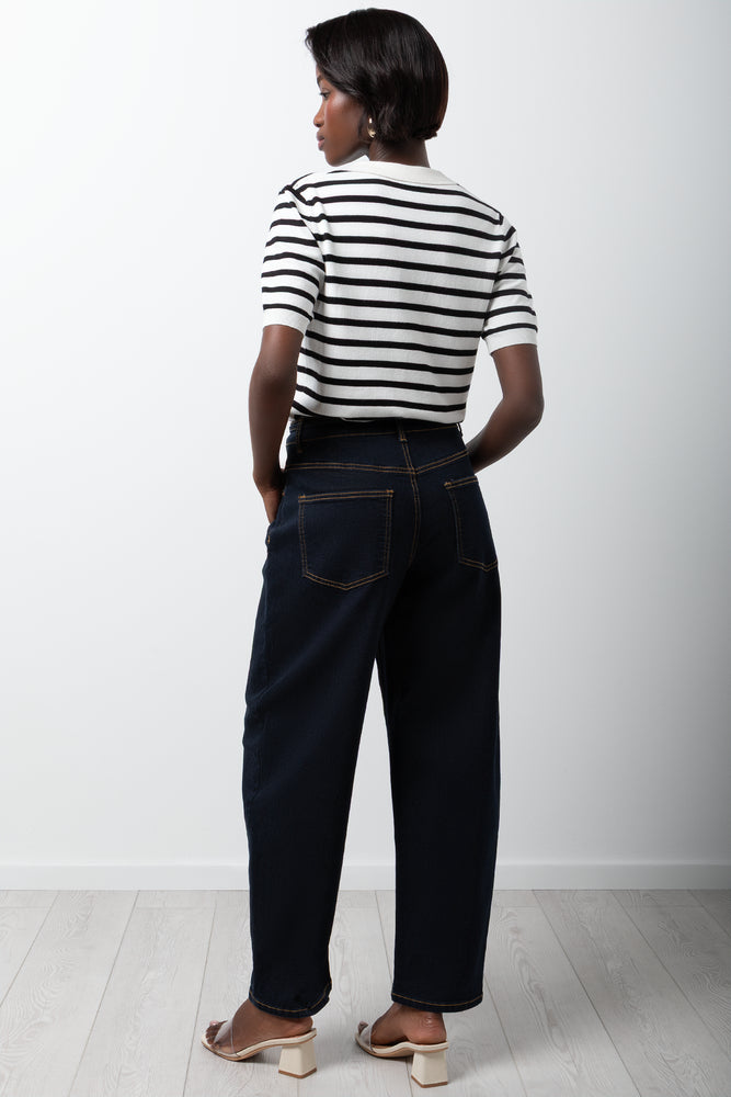 Barrel Leg Jean Dark Blue (2)