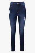 Distressed Skinny Denim Jean Blue