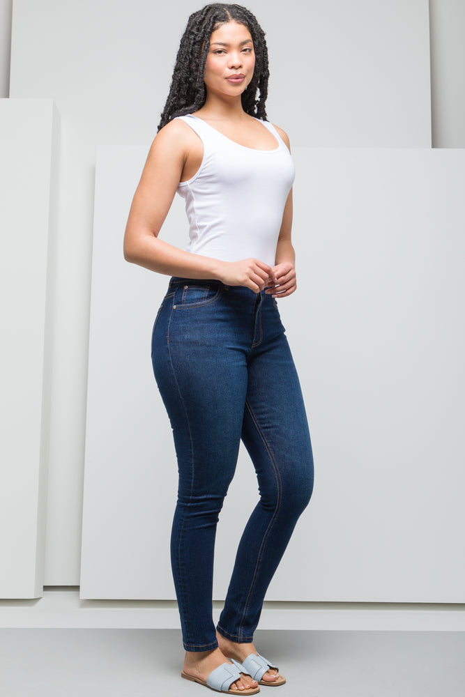 High Rise Skinny Denim Jeans Blue (2)