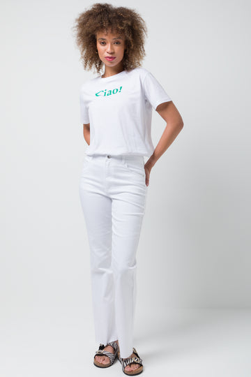 Flare Leg Denim Jeans White