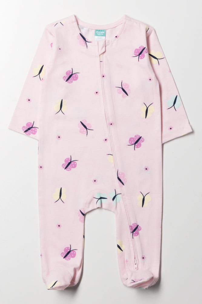Butterfly Babygrow Pink