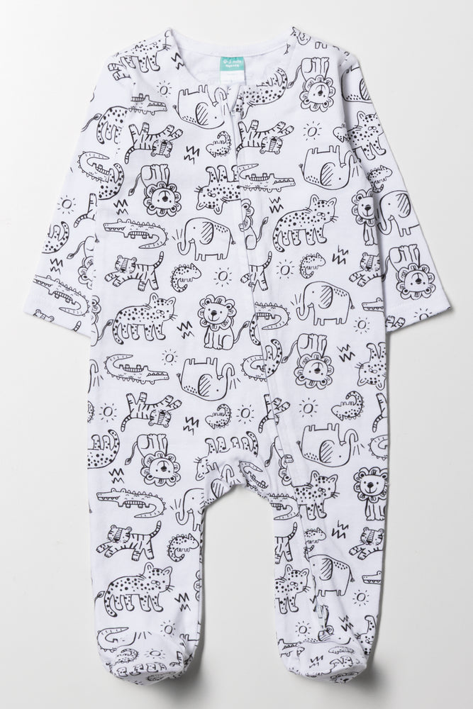 Safari Babygrow White