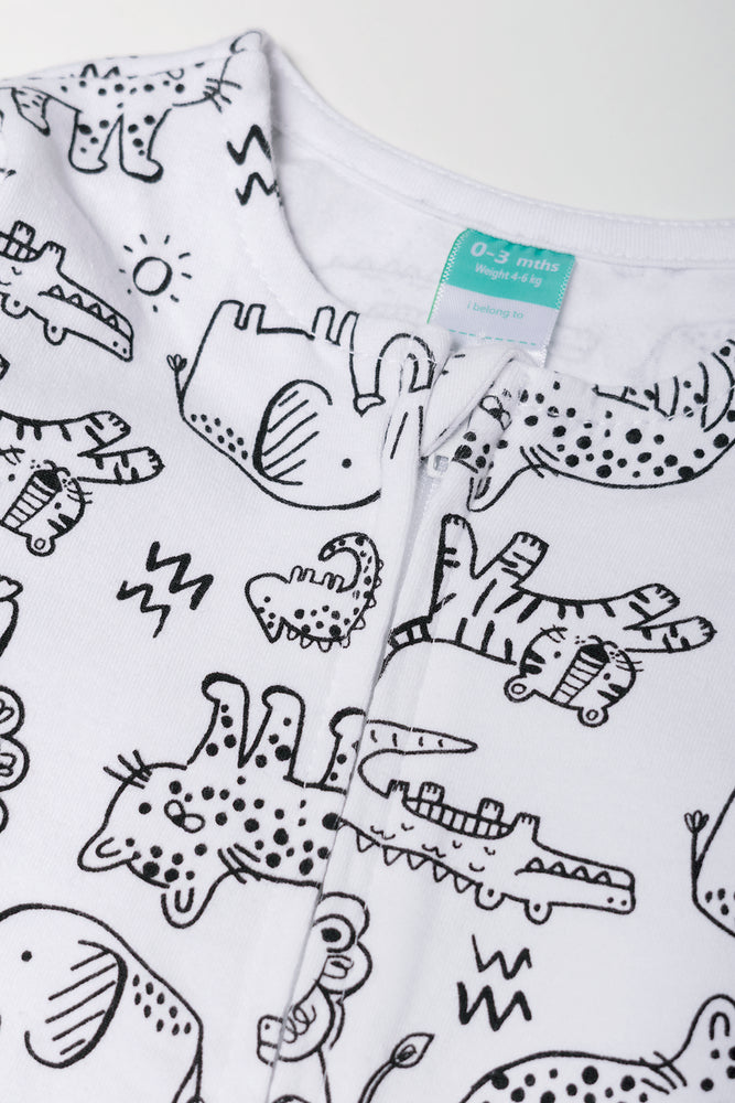 Safari Babygrow White