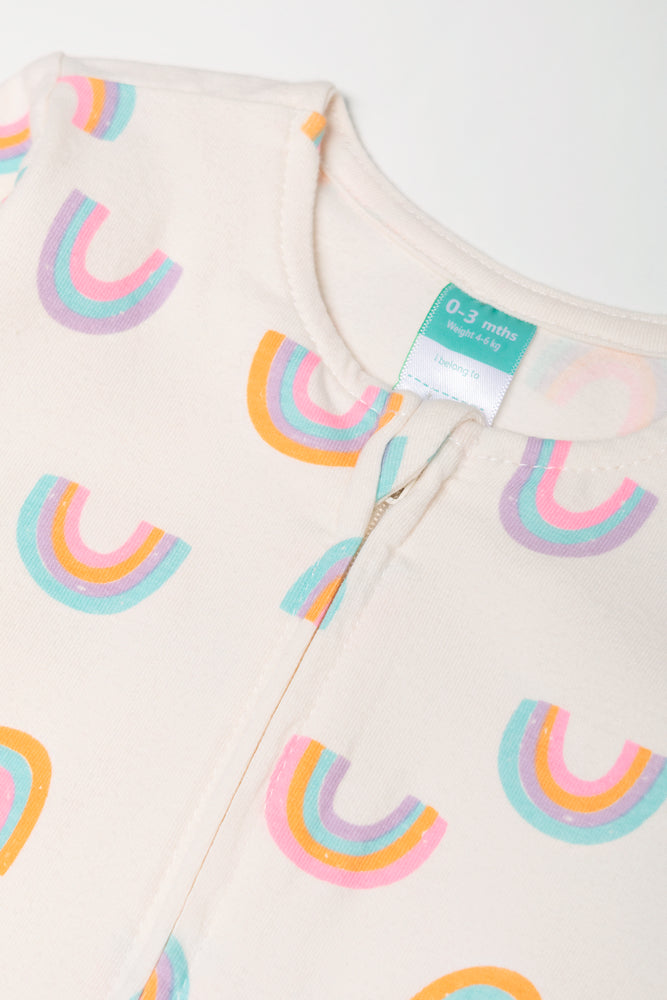 Rainbow Babygrow White