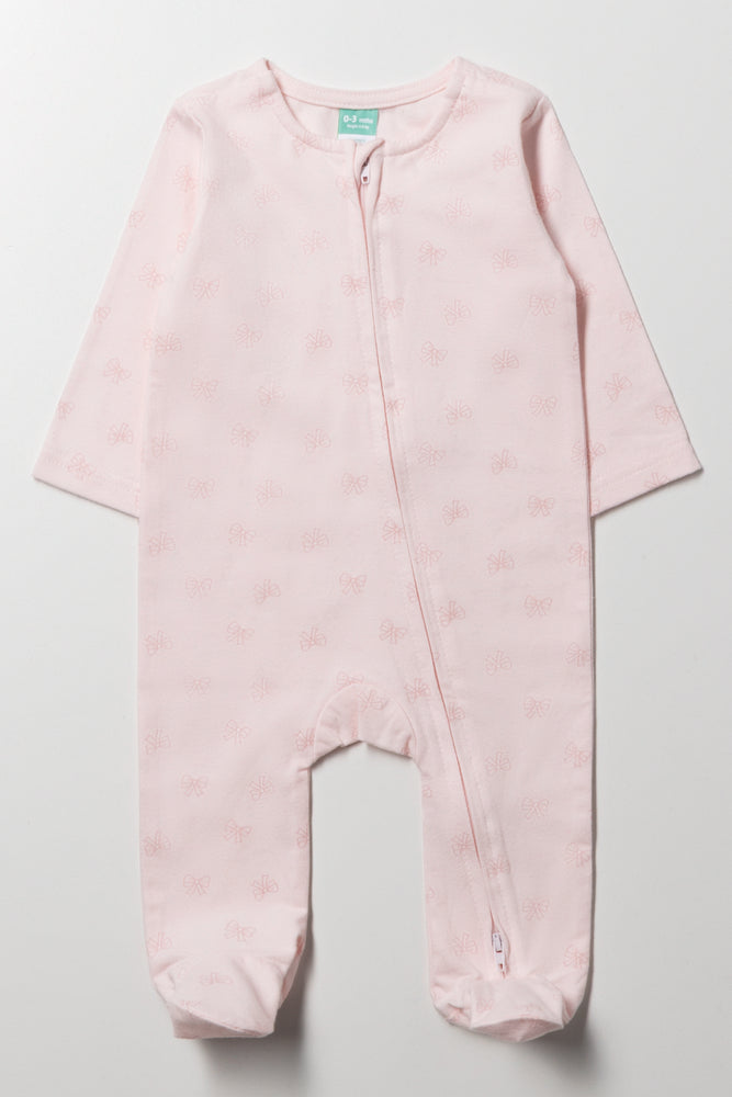 Bows Babygrow Pink