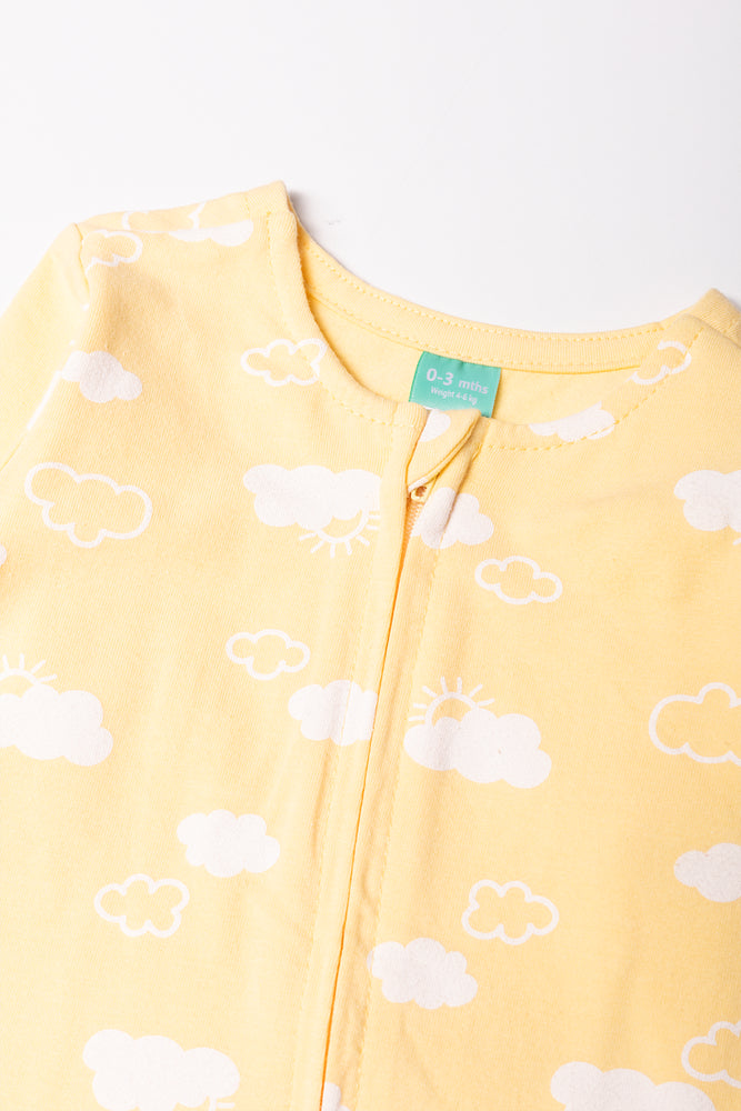 Clouds Babygrow Yellow