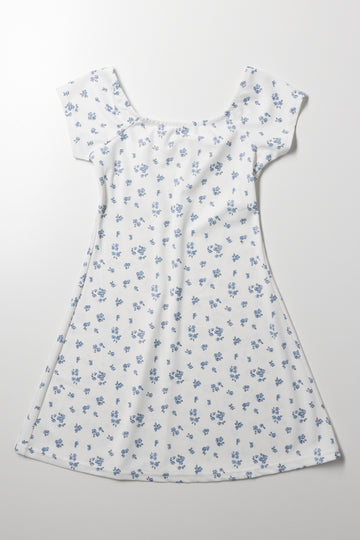 Ditsy Skater Dress White