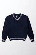 Unisex Long Sleeved Jersey Striped Navy White
