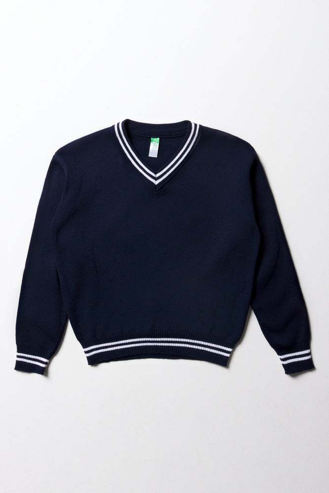 Unisex Long Sleeved Jersey Striped Navy White