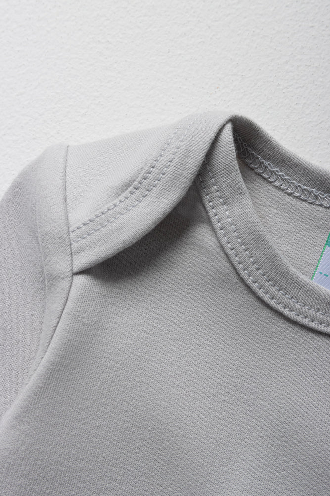 4 Pack Long Sleeve Bodyvests Grey, Blue And White