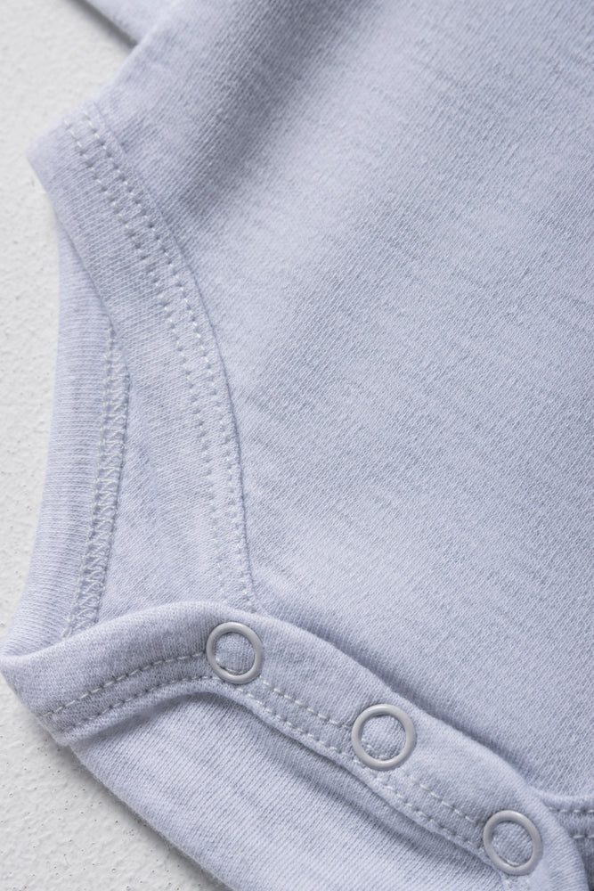 4 Pack Long Sleeve Bodyvests Grey, Blue And White (2)