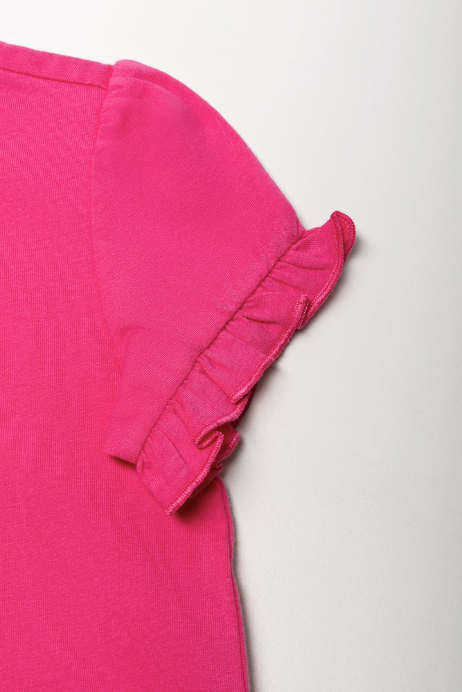Frill Sleeve T-Shirt Pink