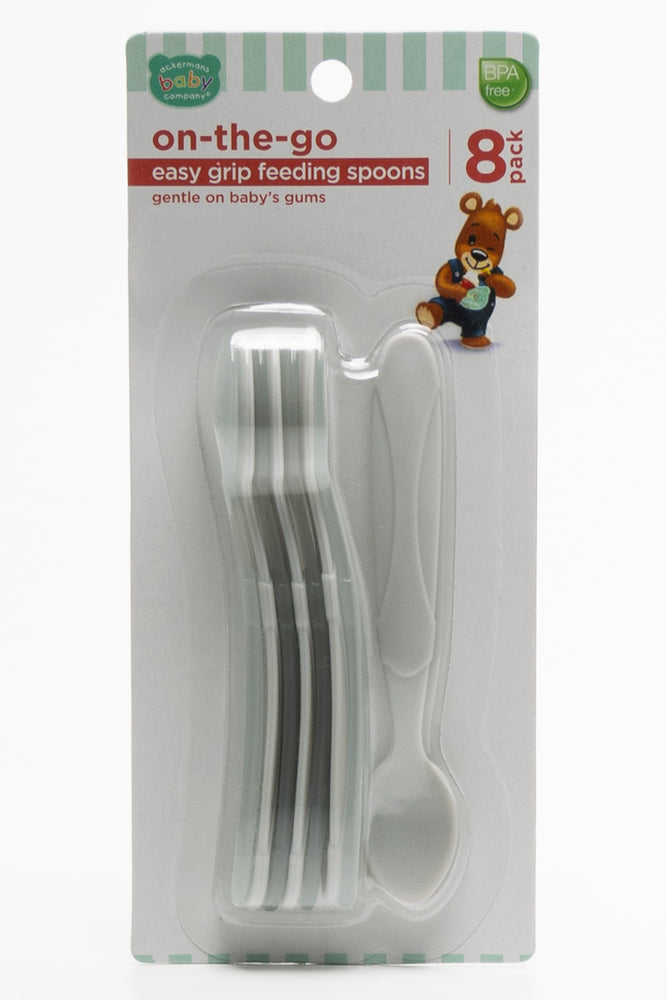 ABC 8 Pack On The Go Spoons Light Grey