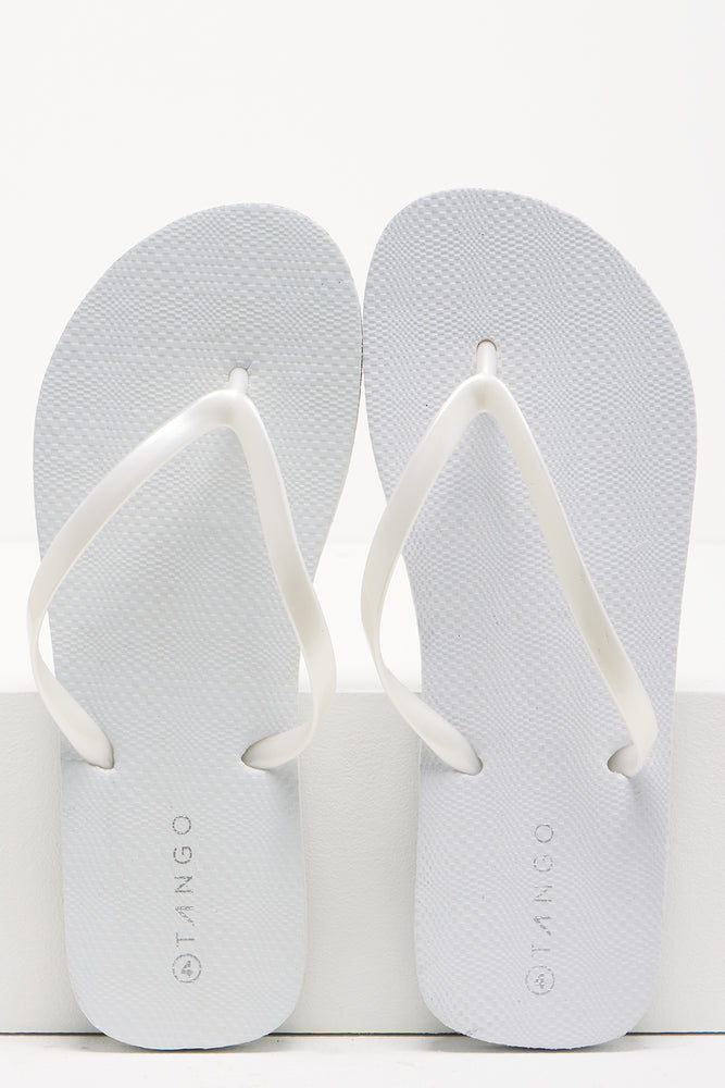 Plain Flip Flop White (4)