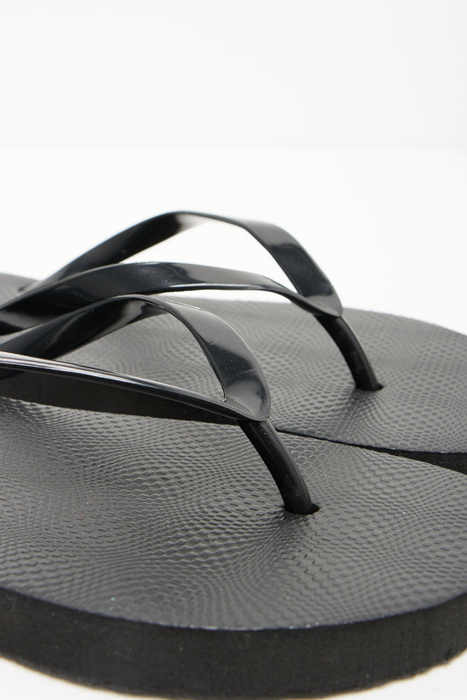 Plain Flip Flop Black (2)