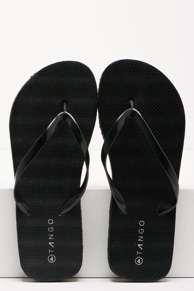 Plain Flip Flop Black (4)