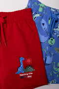 2 Pack Knit Shorts Red And Black (1)
