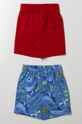 2 Pack Knit Shorts Red And Black (2)