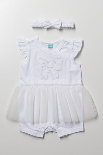 Tutu Romper Set White