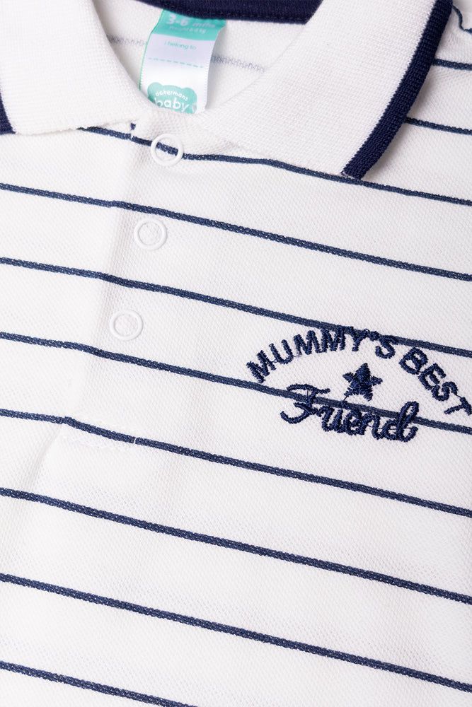 Stripe Golfer Romper White (1)