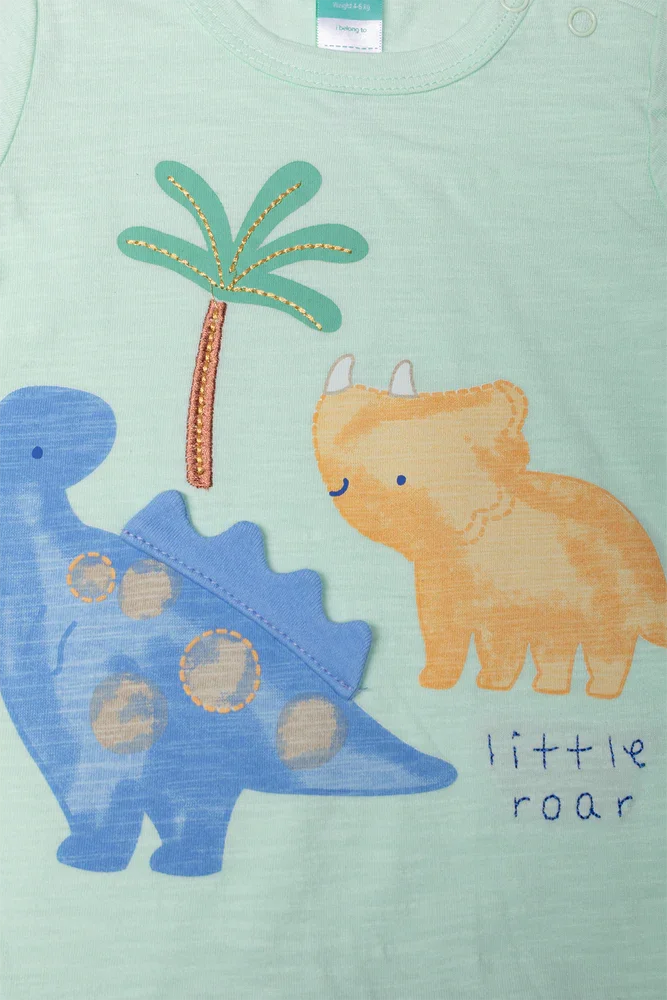 Dino Romper Set Green (1)