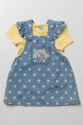 Denim Pinafore Yellow And Blue