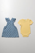 Denim Pinafore Yellow And Blue (3)