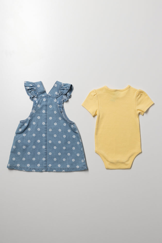 Denim Pinafore Yellow And Blue (3)
