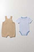 Bear Dungaree Set Natural (3)