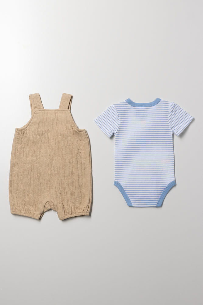 Bear Dungaree Set Natural (3)