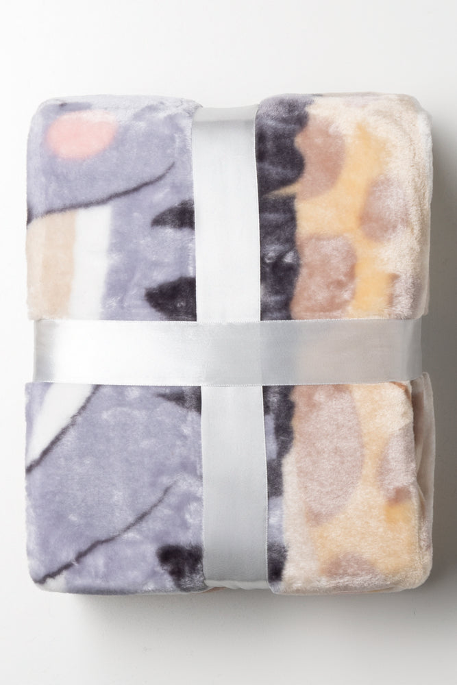 Giraffe And Zebra Blanket Natural