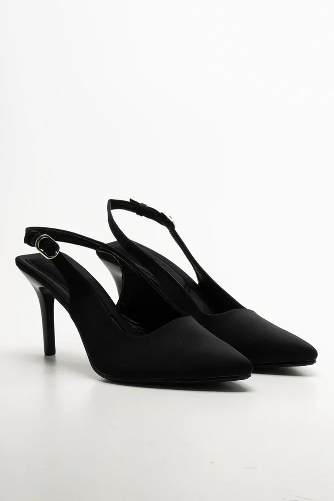 Sling Back Heels Black Heels Ackermans - Main Image