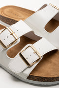 Double Strap Footbed Sandal White (2)
