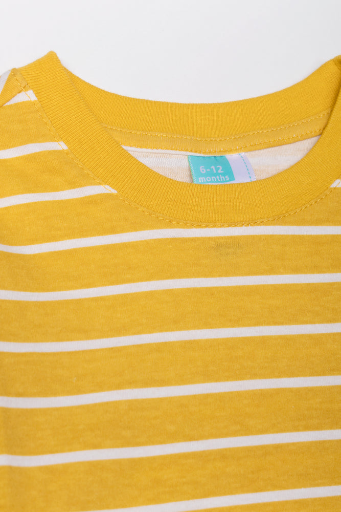 Long Sleeve Stripe T-Shirt Yellow (1)