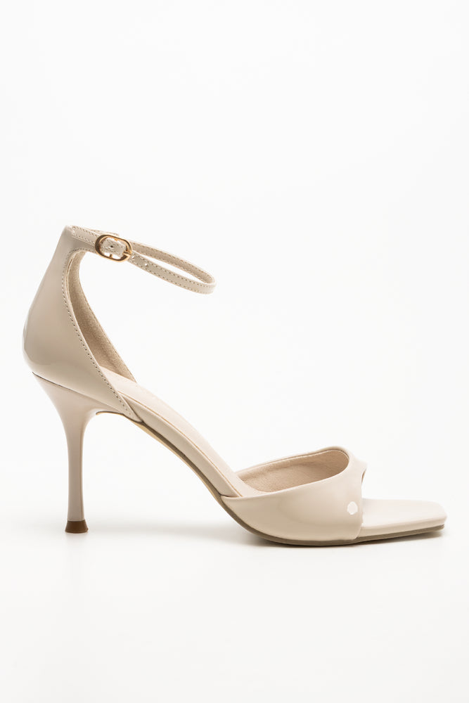 Patent Sandal Heels Natural